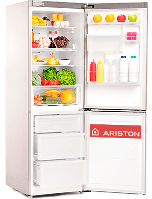 открытый холодильник аристон
