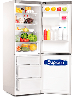 открытый холодильник biryusa